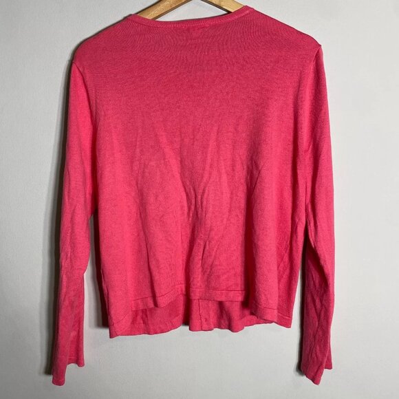 J. Jill Long Sleeve Bamboo Lightweight Knit Cardigan Sweater Women's Medium Pink - Picture 5 of 8
